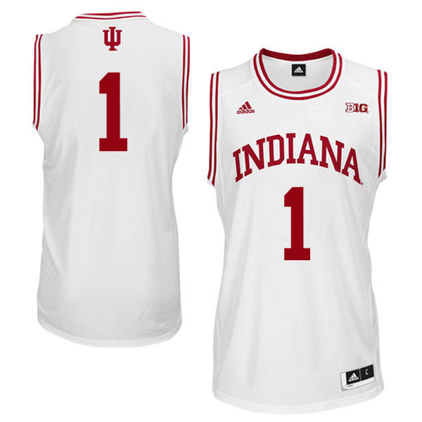 Men Indiana Hoosiers #1 Bob Knight College Basketball Jerseys Sale-White - Click Image to Close